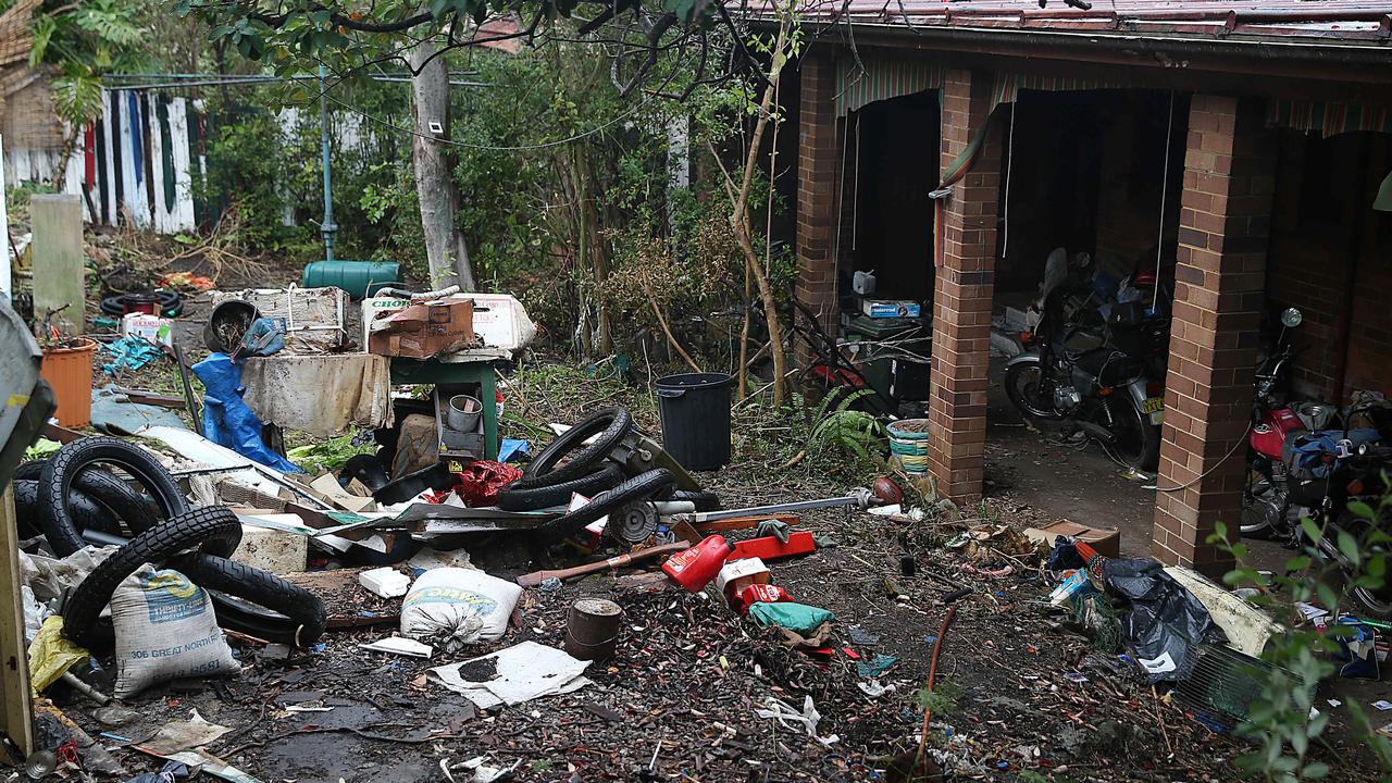 Rubbish at the home of Bruce Roberts in Greendale Street, Greenwich who died and later the decomposed body of Shane Snellman was found inside.
