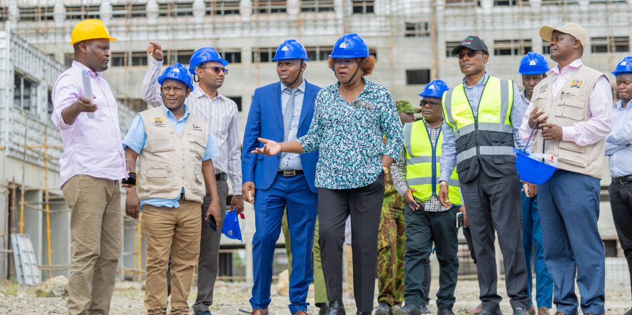 CS Wahome admits state may not build 1 million affordable housing units by 2027 - Lands CS Alice Wahome and other officials during a tour of the Mavoko affordable housing project site. (Photo: X/Boma Yangu Kenya)