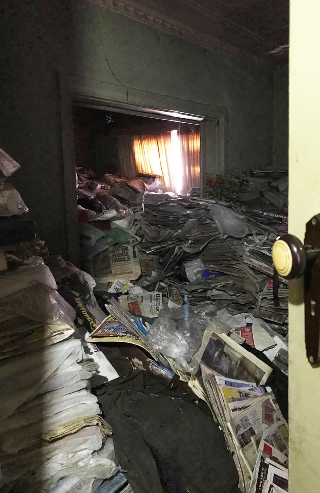 Bruce Roberts’ hoarded trash was stacked from the floor almost to the ceiling of the Greenwich house.