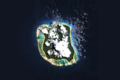 North Sentinel Island, home of the Sentinelese, as seen from above.