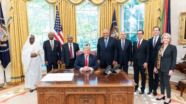 US President Donald Trump meeting top representatives from Egypt, Ethiopia, and Sudan in the White House on 6 November 2019 US President Donald Trump meeting top representatives from Egypt, Ethiopia, and Sudan in the White House on 6 November 2019